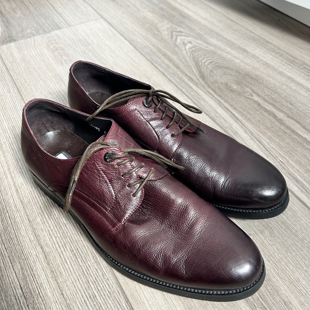 Classic Burgundy Leather Men's Derbys